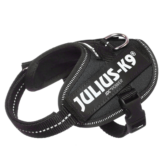 JULIUS-K9 IDC® Power -koiranvaljaat, musta - rinnanympärys 33 - 45 cm (Baby 2 -koko)