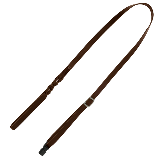 GOLEYGO Vegas -nahkatalutin, ruskea - by Kerbl - M-koko: pituus 105 - 165 cm, leveys 20 mm