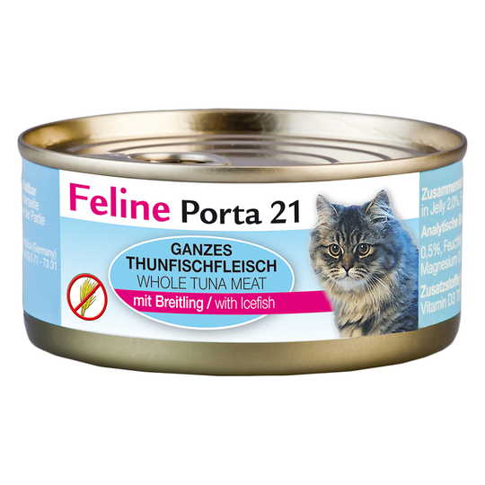 Feline Porta 21 -kissanruoka 6 x 156 g - tonnikala & kilohaili (viljaton)