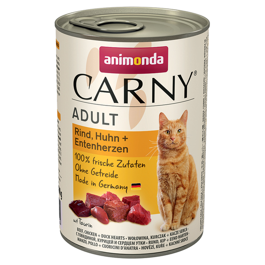 Animonda Carny kissanruoka 24 x 400 g: 20 + 4 kaupan päälle! - Adult: nauta, kana & ankansydän
