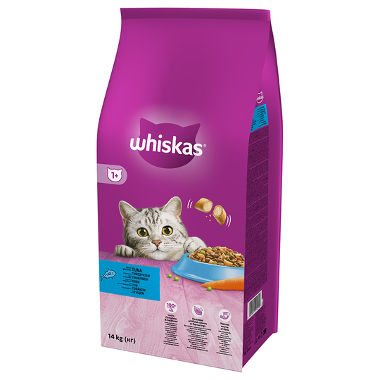 24 kg + 4 kg kaupan päälle! 28 kg Whiskas kissanruoka - 1+ Tuna