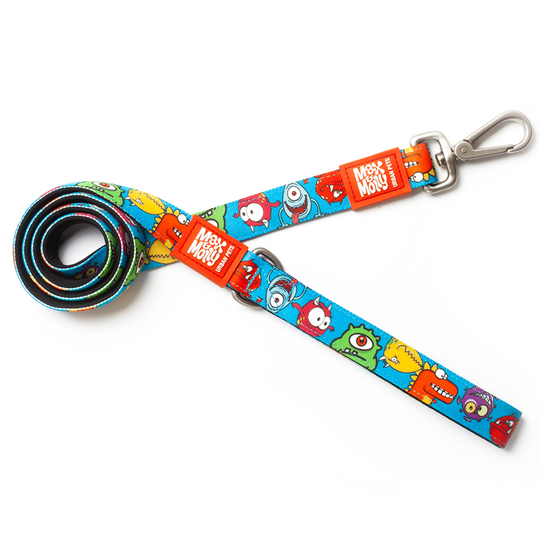 Max & Molly Little Monsters -talutushihna - XS-koko: pituus 120 cm, leveys 10 mm