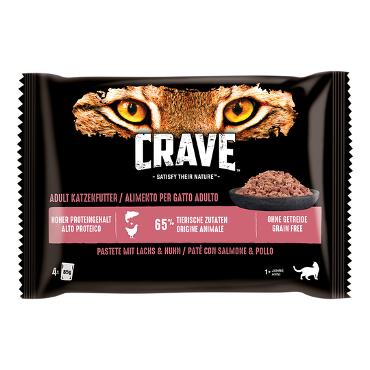 Crave Pouch 4 x 85 g - lohi- & kanapatee