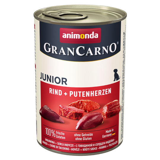 Animonda GranCarno Original Junior 6 x 400 g - nauta & kalkkunansydän