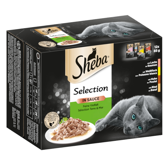 Sheba Selection kissanruoka 12 x 85 g: 10 + 2 pussia kaupan päälle! - Selection in Sauce, valikoidut reseptit