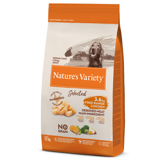 Nature's Variety Selected Medium / Maxi Adult vapaana kasvanut kana - 12 kg