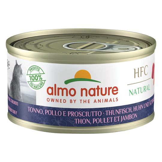 Almo Nature HFC Natural 6 x 70 g - tonnikala, kana ja kinkku