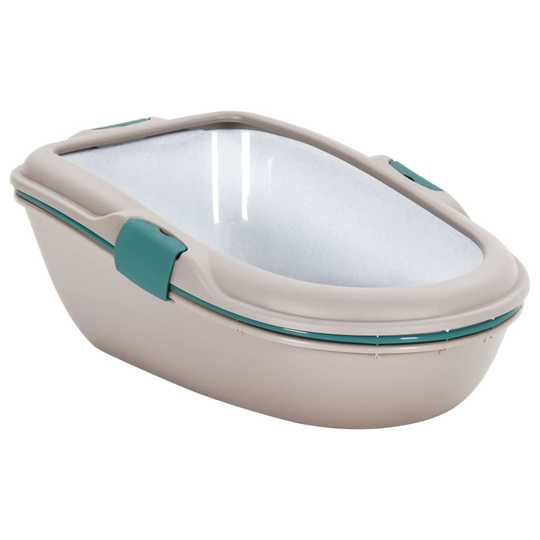 vidaXL Kissan hiekkalaatikko ruskea ja valkoinen 69,5x47x26 cm PP