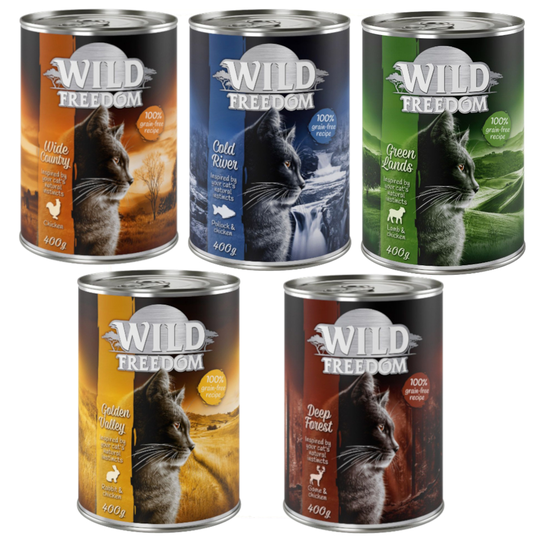 24 x 400 g Wild Freedom -kissanruokaa erikoishintaan! - lajitelma