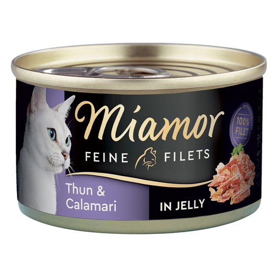 Miamor Fine Filets 1 x 100 g - vaalea tonnikala & mustekala hyytelössä