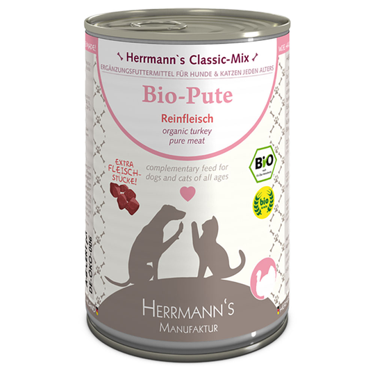 Herrmanns Pure Meat -säästöpakkaus 12 x 400 g - luomukalkkuna