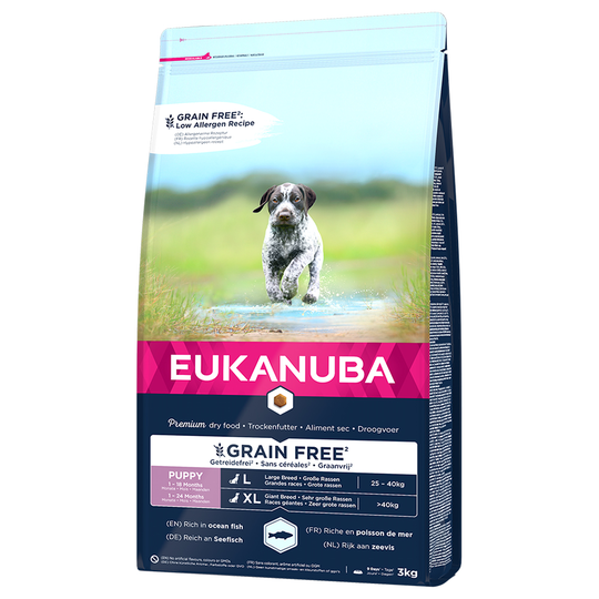 Eukanuba Grain Free Puppy Large Breed lohi - säästöpakkaus: 2 x 3 kg