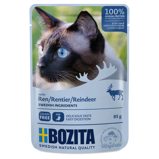Bozita Chunks in Jelly Pouch 12 x 85 g - hirvi