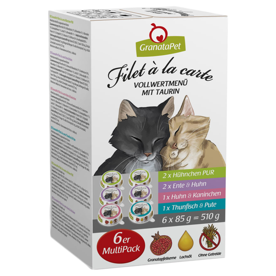 GranataPet Filet à la carte -kokeilupakkaus 6 x 85 g - kokeilupakkaus (4 makua)