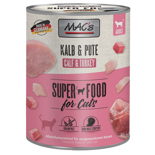 MAC´s Cat -kissanruoka 6 x 800 g - vasikka & kalkkuna