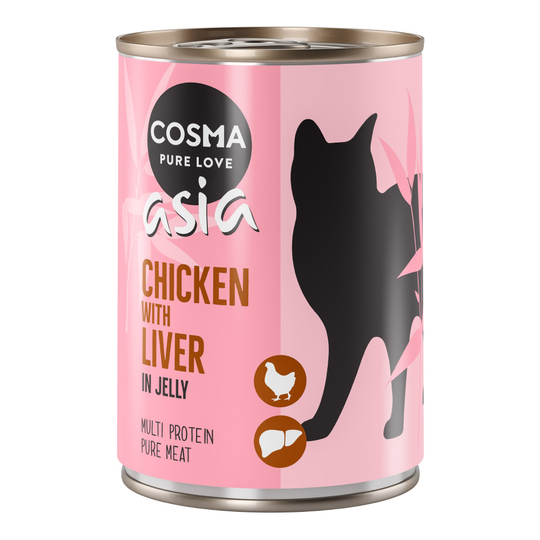 Cosma Asia hyytelössä 6 x 400 g - kana & kananmaksa