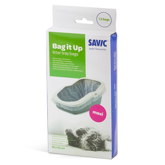 Savic Aseo -hiekkalaatikko suojareunuksella - Bag it up litter tray bags, Maxi, 1 x 12 kpl