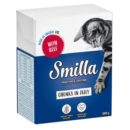 Smilla Chunks in Jelly säästöpakkaus 24 x 380 g - nauta