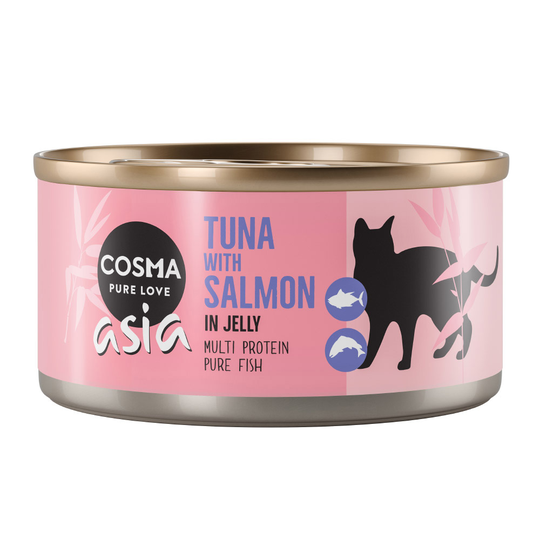Cosma Asia hyytelössä 6 x 170 g - tonnikala & lohi