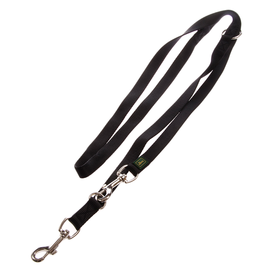 HUNTER Vario Basic -talutushihna, musta - pituus 200 cm, leveys 20 mm, säädettävä