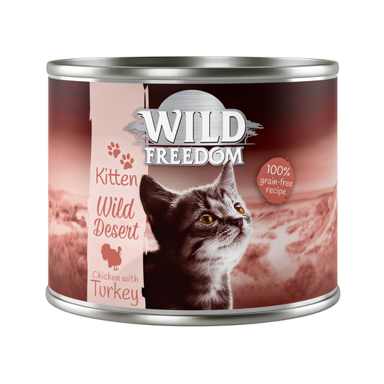 5 + 1 kaupan päälle! Wild Freedom 6 x 200 g - Kitten Wild Desert - kalkkuna & kana 6 x 200 g