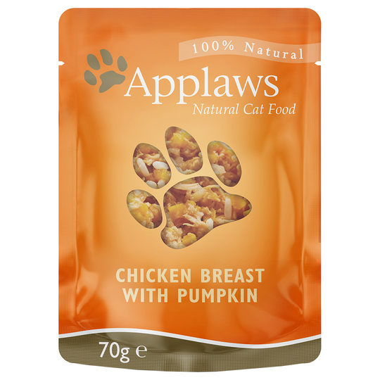 Applaws Pouch in Broth -kissanruoka 12 x 70 g - kana & kurpitsa