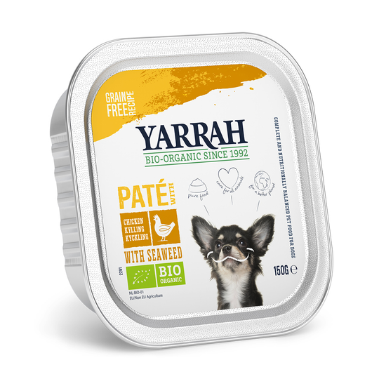 Yarrah Organic Paté 12 x 150 g - luomukana & luomumerilevä
