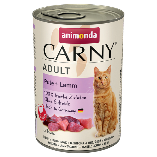 Animonda Carny kissanruoka 24 x 400 g: 20 + 4 kaupan päälle! - Adult: kalkkuna & lammas