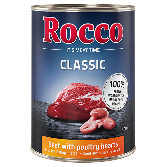 Rocco Classic 6 x 400 g - naudanliha ja siipikarjansydän