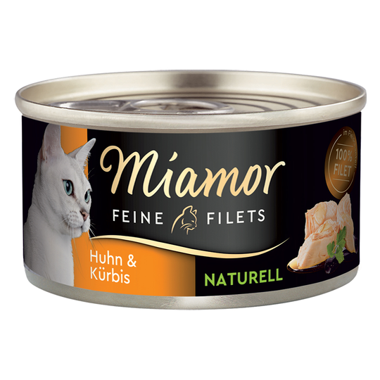 Miamor Fine Filets Naturelle, 6 x 80 g - kana & kurpitsa