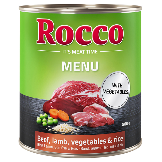 Rocco Menue -säästöpakkaus 24 x 800 g - nauta & lammas
