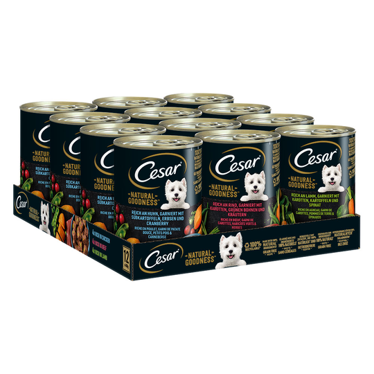 9 + 3 kaupan päälle! 12 x 400 g Cesar Natural Goodness - lajitelma, 3 makua