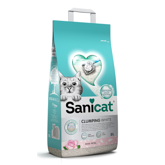 8 l paakkuuntuvaa Sanicat-kissanhiekkaa erikoishintaan! - 8 l Rose D'oriente