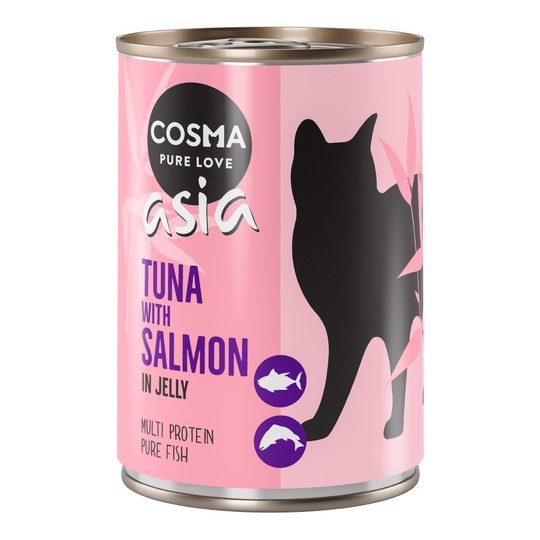 Cosma Asia hyytelössä 6 x 400 g - tonnikala & lohi