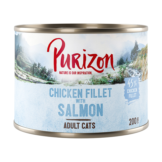 10 + 2 kaupan päälle ! 12 x 200 g/ 400 g Purizon Adult - kanafilee & lohi (12 x 200 g)