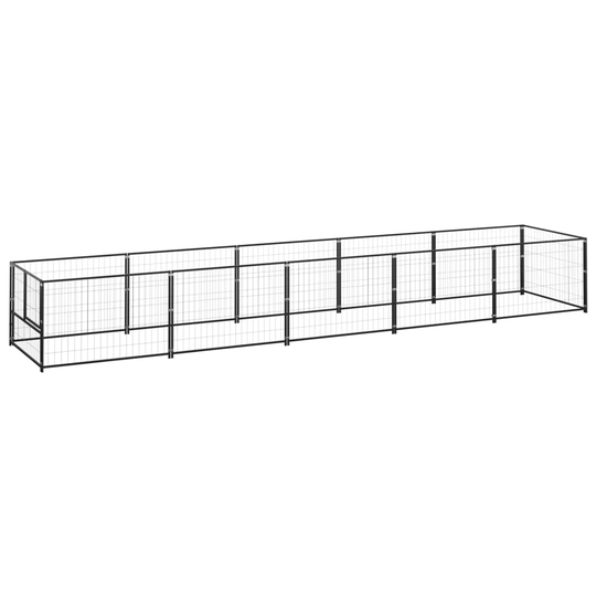 vidaXL Koiranhäkki musta 5 m² teräs