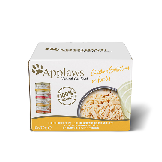Applaws Adult -purkkilajitelmat 24 x 70 g - Chicken Selection in Broth