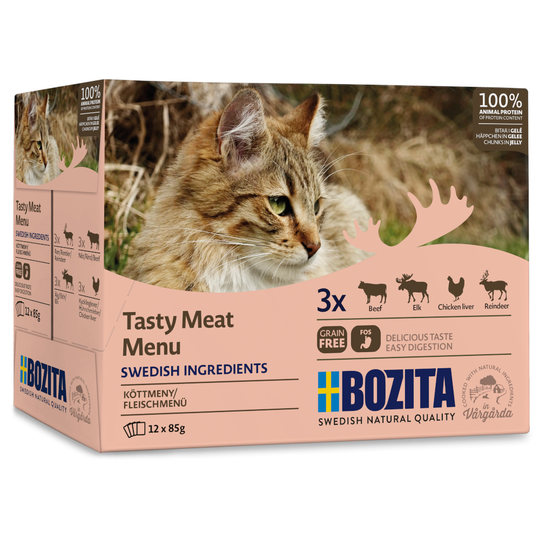 Bozita Chunks in Jelly Pouch 12 x 85 g - lihalajitelma