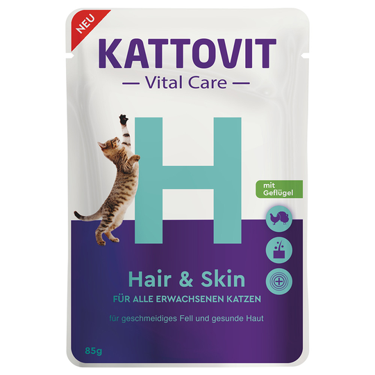 Kattovit Vital Care Hair & Skin Pouches siipikarja - 85 g