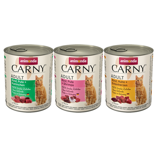Animonda Carny Adult -lajitelmat 6 x 800 g - nauta & siipikarjalajitelma (3 makua)