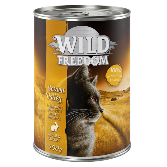24 x 400 g Wild Freedom -kissanruokaa erikoishintaan! - Golden Valley - kani & kana