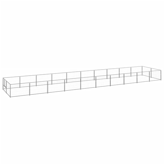 vidaXL Koiranhäkki hopea 20 m² teräs