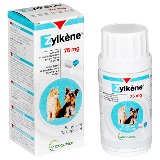 Zylkene-kapselit 75 mg alle 10 kg painaville koirille ja kissoille - 30 kpl