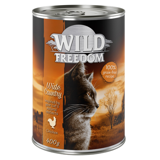 24 x 400 g Wild Freedom -kissanruokaa erikoishintaan! - Wide Country - kana