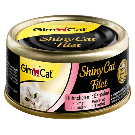 GimCat ShinyCat Filet 6 x 70 g - kana & katkarapu