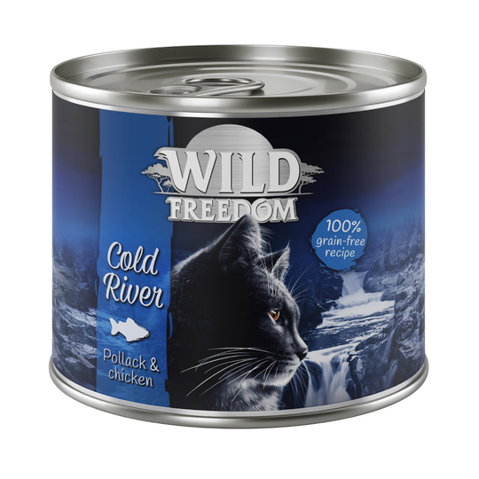 5 + 1 kaupan päälle! Wild Freedom 6 x 200 g - Cold River - seiti & kana 6 x 200 g