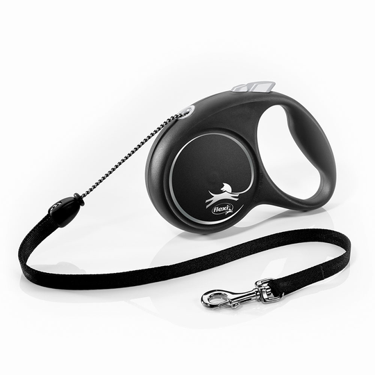 flexi Black Design -nyöritalutin musta, 5 m - M: max 20 kg