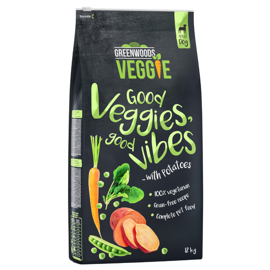 Greenwoods Veggie bataattia ja herneitä, porkkanaa ja pinaattia 12 kg