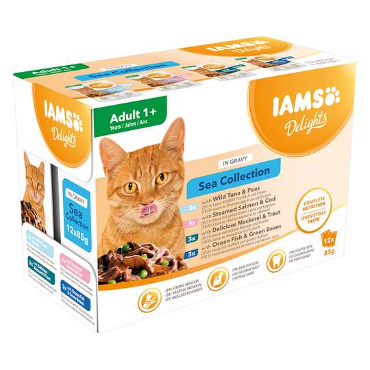 IAMS Delights Adult in Sauce - 12 x 85 g Sea Mix in Sauce