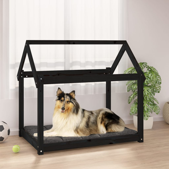 vidaXL Koiransänky musta 101x70x90 cm täysi mänty